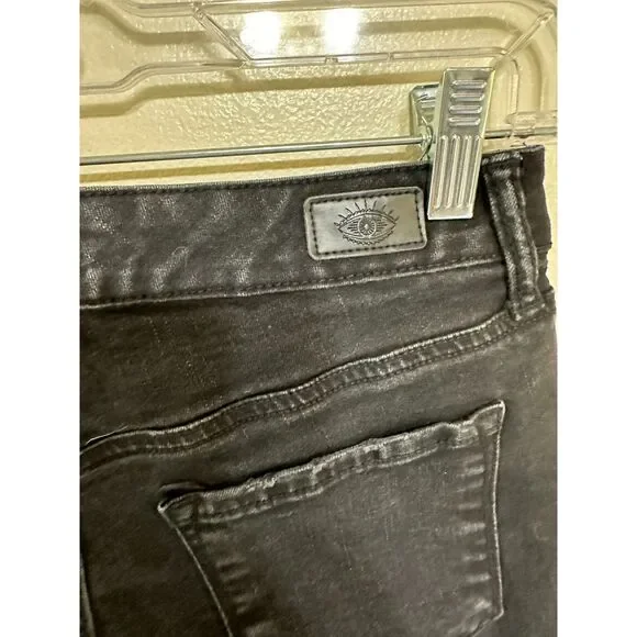 Sofia Vergara Women's Rosa Curvy Ankle Black Jeans Size 4 Distressed Button Fly - Picture 5 of 5